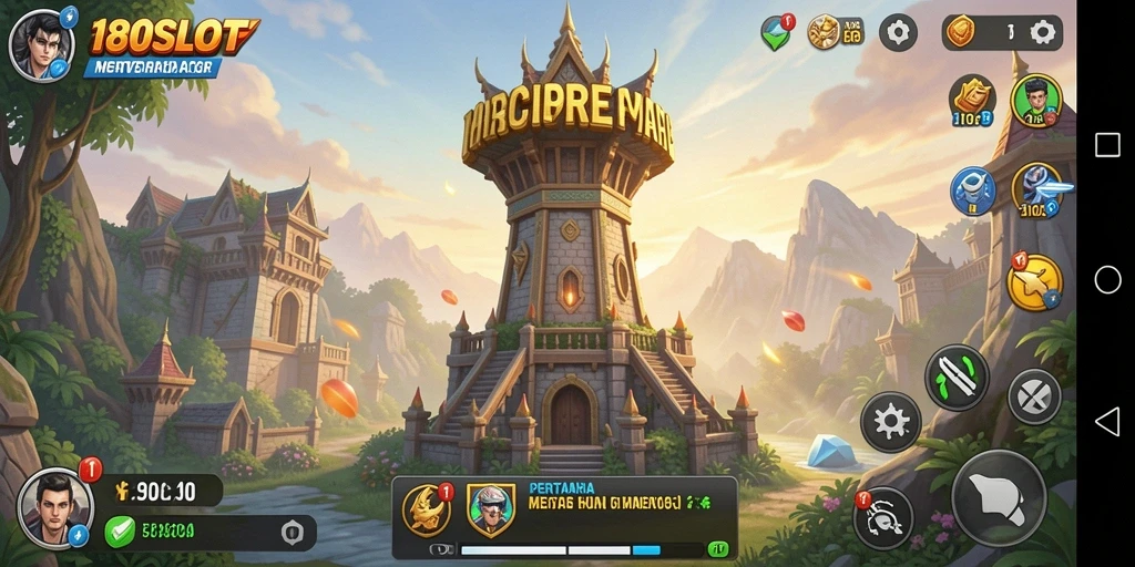Screenshot gameplay 180SLOT menampilkan serangan musuh yang intens.
