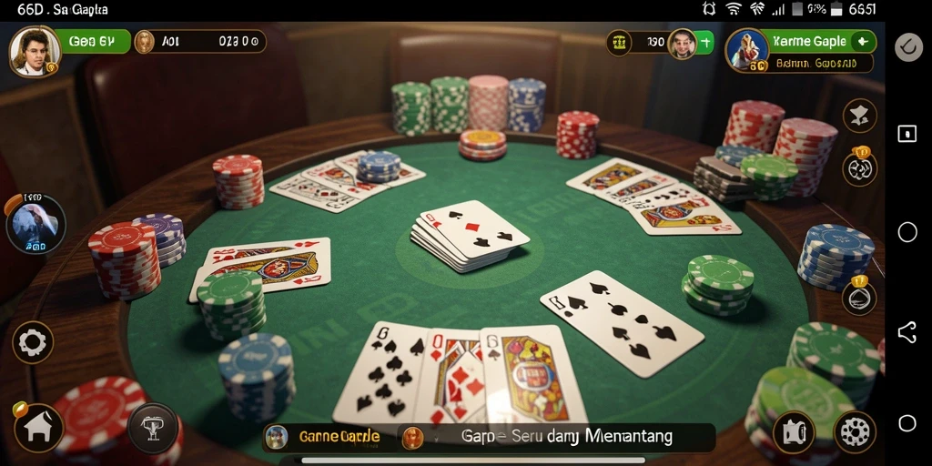 Tampilan gameplay Gaple yang menarik dan interaktif.