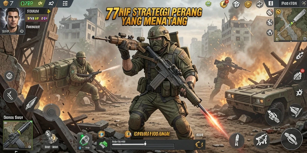 Tangkapan layar dari aksi pertempuran strategis dalam 77RP.