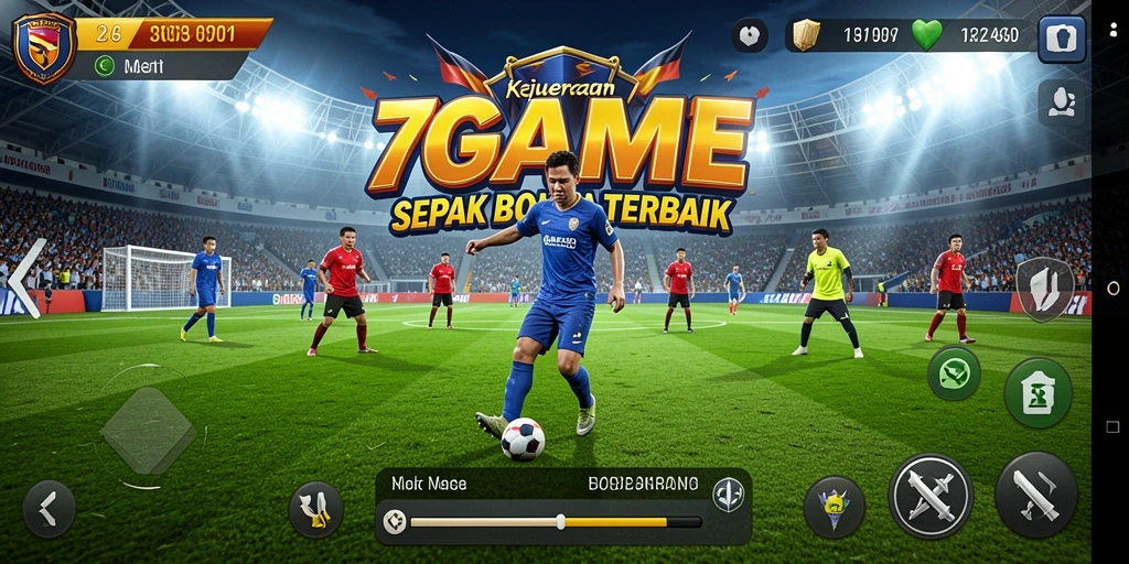 Gameplay seru dan mendebarkan di 7GAME yang penuh aksi sepak bola.