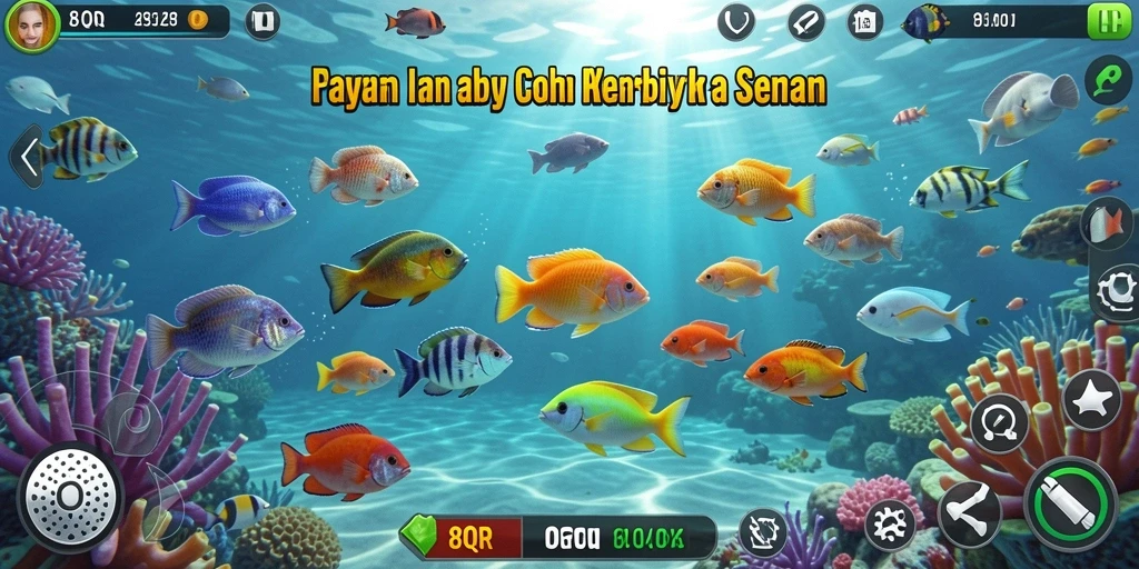 Tampilan gameplay seru dari 8QR saat menembak ikan.