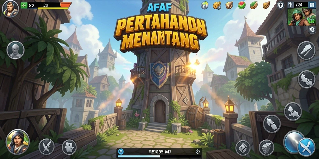 Tampilan menarik dari gameplay AFAF Tower Defense yang dinamis.
