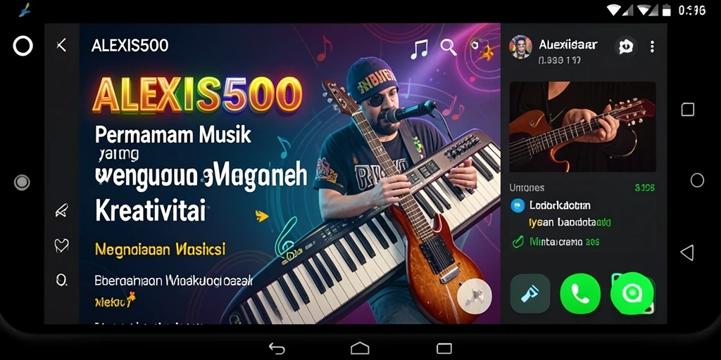 Tampilan gameplay ALEXIS500 yang menampilkan keseruan permainan musik.