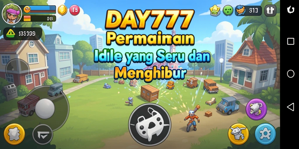 Tampilan gameplay DAY777 yang menenangkan dan menarik.