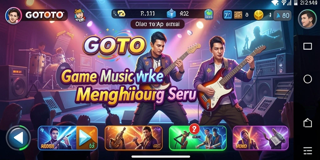 Screenshot dari gameplay GOTOTO yang menunjukkan pengalaman bermain musik.