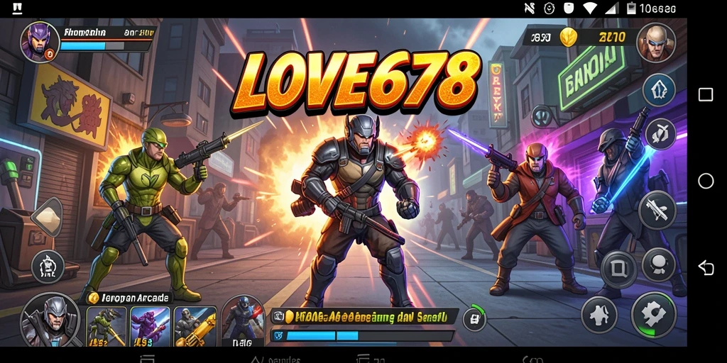 Tampilan gameplay LOVE678 yang dinamis dan penuh warna.