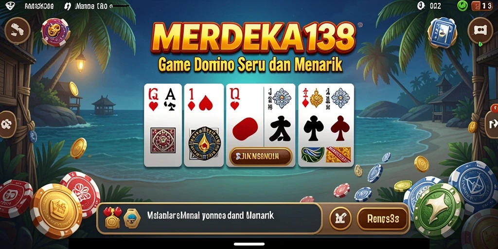 Screenshot gameplay dari MERDEKA138 menampilkan aksi seru permainan Domino.