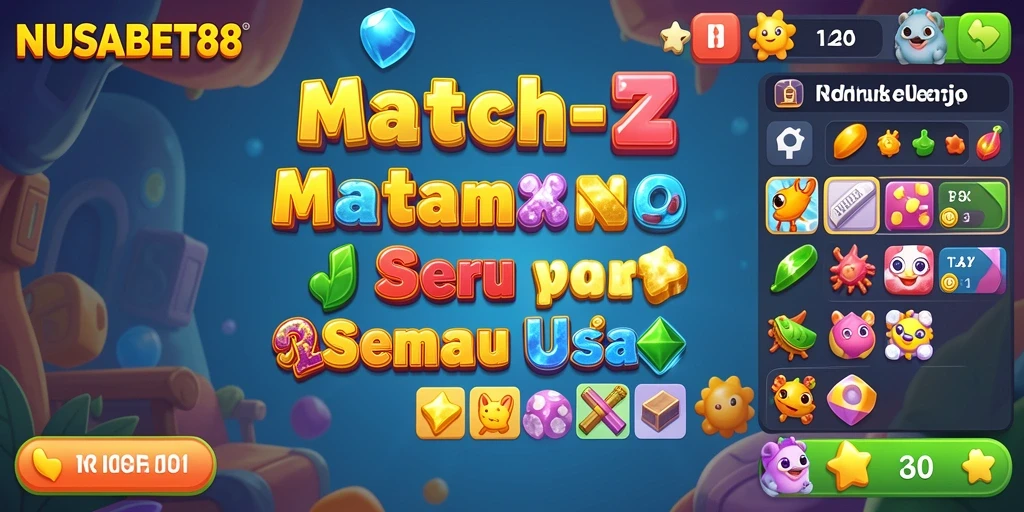 Tampilan gameplay NUSABET88 yang menarik dalam genre Match-3.