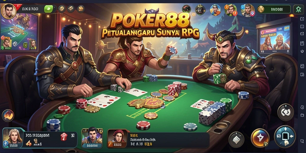 Tangkapan layar dari gameplay POKER88 menunjukkan petualangan menegangkan.