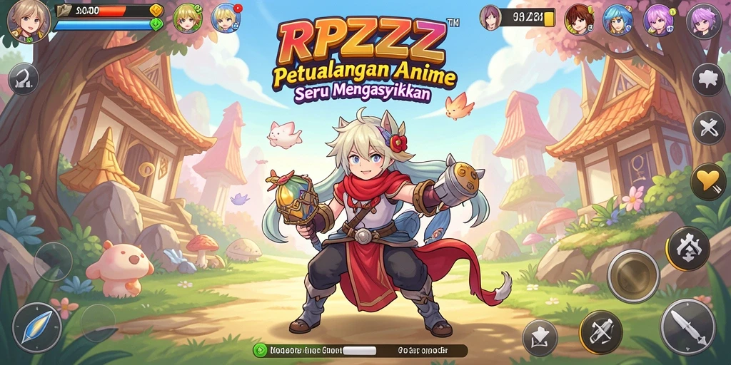 Tampilan permainan RPZZZ yang penuh warna dan atraktif.