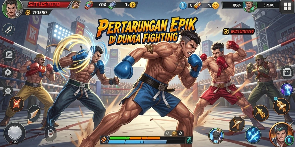 Tangkapan layar menunjukkan pertarungan seru di SITUSTOTO dengan karakter yang beraksi.