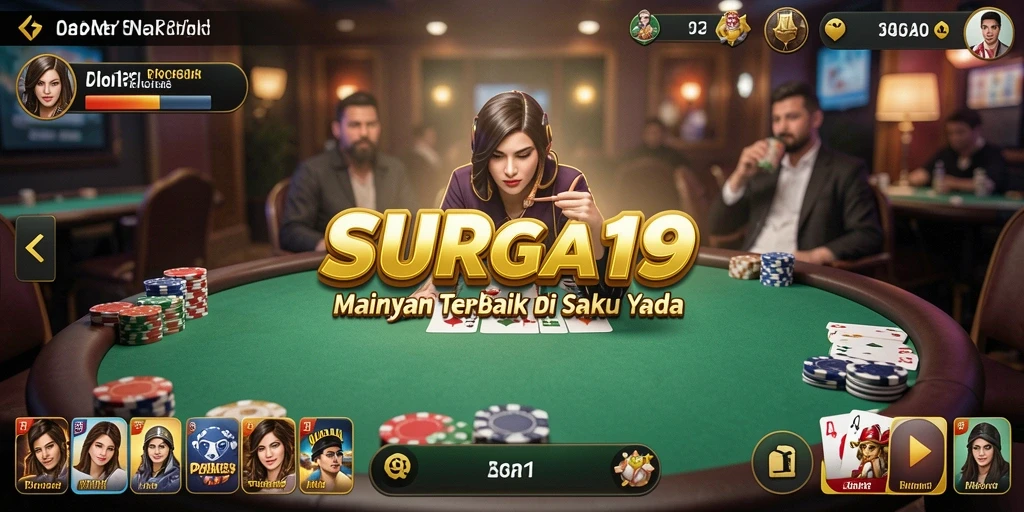 Tampilan gameplay poker yang mendebarkan di SURGA19.