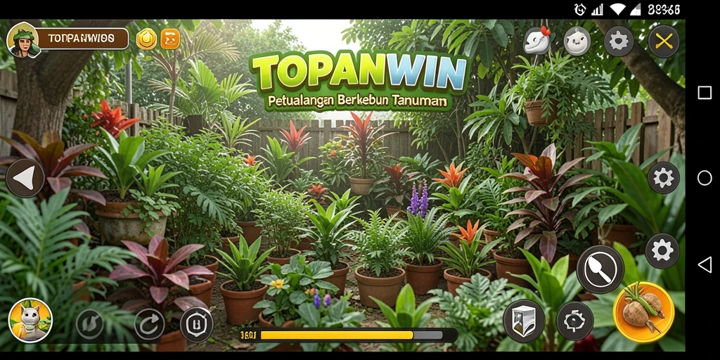 Gameplay asyik dalam TOPANWIN dengan aktivitas berkebun.