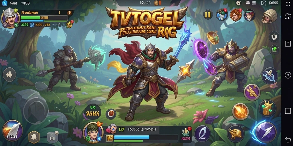 Tampilan epik dari pertempuran dan eksplorasi dalam game RPG.